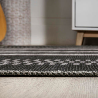 Vichy Geometric Striped Machine-washable Area Rug - JONATHAN Y