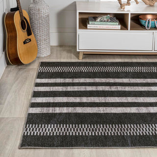Vichy Geometric Striped Machine-washable Area Rug - JONATHAN Y
