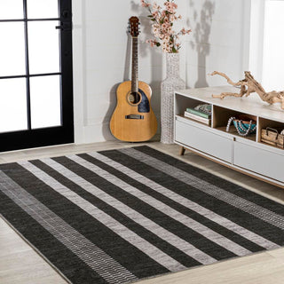 Vichy Geometric Striped Machine-washable Area Rug - JONATHAN Y