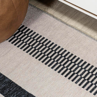 Vichy Geometric Striped Machine-washable Area Rug - JONATHAN Y