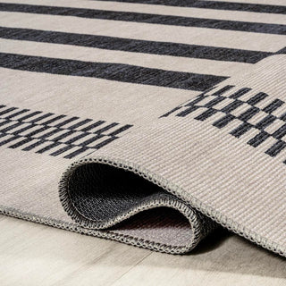 Vichy Geometric Striped Machine-washable Area Rug - JONATHAN Y