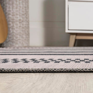 Vichy Geometric Striped Machine-washable Area Rug - JONATHAN Y
