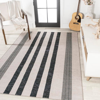 Vichy Geometric Striped Machine-washable Area Rug - JONATHAN Y