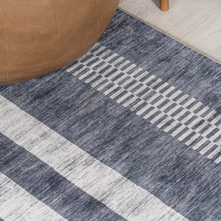 Vichy Geometric Striped Machine-washable Area Rug