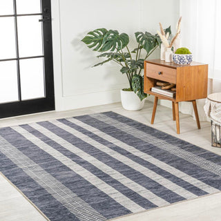 Vichy Geometric Striped Machine-washable Area Rug