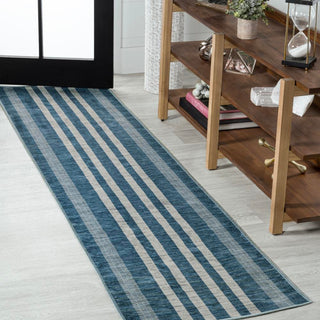 Vichy Geometric Striped Machine-washable Area Rug