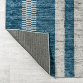 Vichy Geometric Striped Machine-washable Area Rug