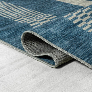 Vichy Geometric Striped Machine-washable Area Rug