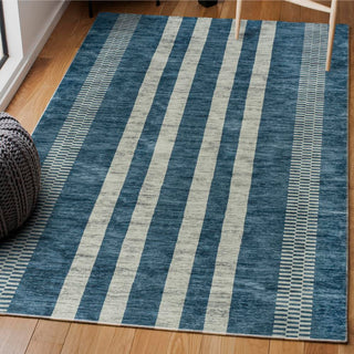 Vichy Geometric Striped Machine-washable Area Rug