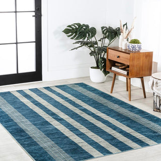 Vichy Geometric Striped Machine-washable Area Rug