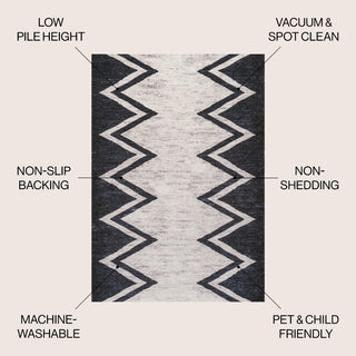 Siksak Modern Chevron Border Area Rug