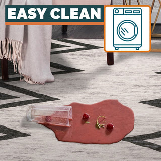 Siksak Modern Chevron Border Area Rug