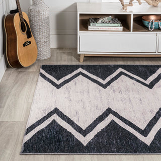 Siksak Modern Chevron Border Area Rug