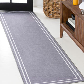 Sloane Classic 2-stripe Border Washable Area Rug - JONATHAN Y