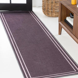 Sloane Classic 2-stripe Border Washable Area Rug - JONATHAN Y