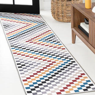 Ainsley Modern Cottage Checkerboard Washable Area Rug