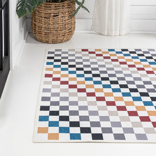 Ainsley Modern Cottage Checkerboard Washable Area Rug