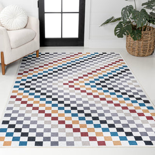 Ainsley Modern Cottage Checkerboard Washable Area Rug