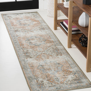 Armae Distressed Medallion Chenille Machine-washable Area Rug