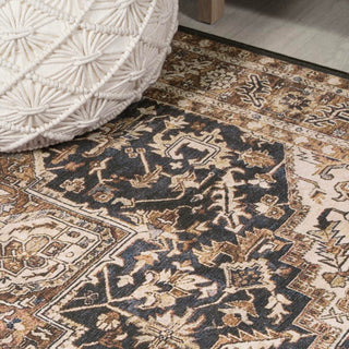 Chapell Chenille Mid-century Medallion Machine-washable Area Rug - JONATHAN Y