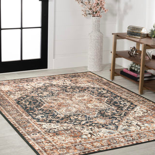 Chapell Chenille Mid-century Medallion Machine-washable Area Rug - JONATHAN Y