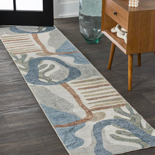 Algae Abstract Glam Botanical Machine-washable Area Rug - JONATHAN Y