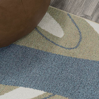 Algae Abstract Glam Botanical Machine-washable Area Rug - JONATHAN Y