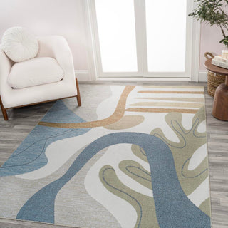 Algae Abstract Glam Botanical Machine-washable Area Rug - JONATHAN Y