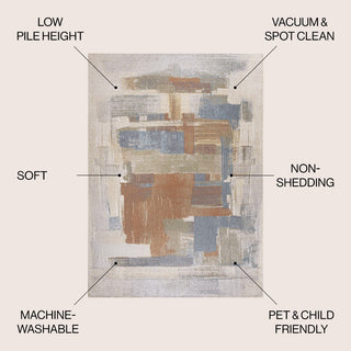 Weaver Abstract Coastal Watercolor Machine-washable Area Rug