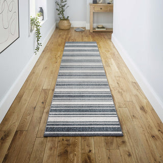 Fawning Two-tone Striped Classic Low-pile Machine-washable Area Rug
