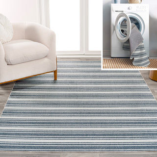 Fawning Two-tone Striped Classic Low-pile Machine-washable Area Rug