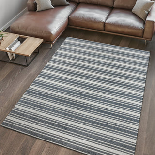 Fawning Two-tone Striped Classic Low-pile Machine-washable Area Rug