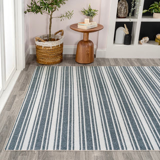 Fawning Two-tone Striped Classic Low-pile Machine-washable Area Rug