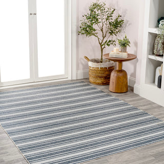 Fawning Two-tone Striped Classic Low-pile Machine-washable Area Rug