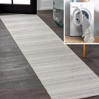 Fawning Two-tone Striped Classic Low-pile Machine-washable Area Rug