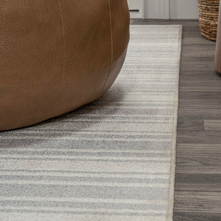 Fawning Two-tone Striped Classic Low-pile Machine-washable Area Rug
