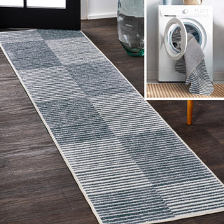 Shutter Minimalist Striped Plaid Machine-washable Area Rug