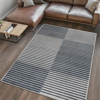 Shutter Minimalist Striped Plaid Machine-washable Area Rug