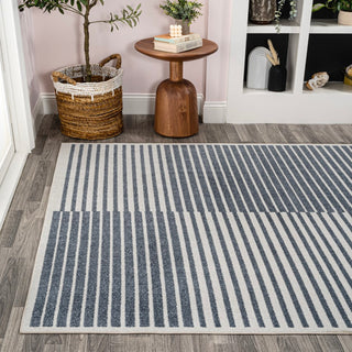 Shutter Minimalist Striped Plaid Machine-washable Area Rug