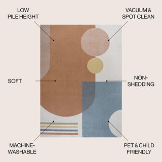 Slinger Modern Kids & Novelty Collage Machine-washable Area Rug