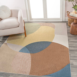 Pebble Geometric Kids & Novelty Machine-washable Area Rug