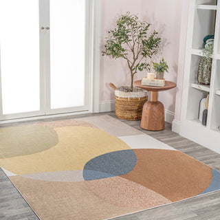 Pebble Geometric Kids & Novelty Machine-washable Area Rug