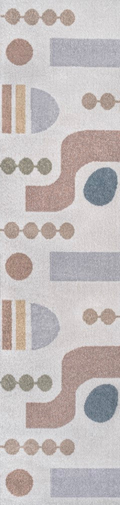 Riley Abstract Coastal Kids & Novelty Machine-washable Area Rug