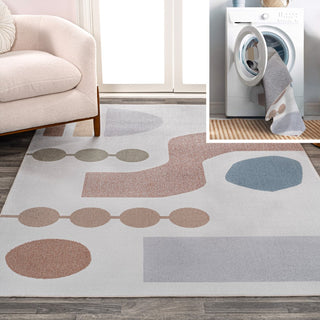 Riley Abstract Coastal Kids & Novelty Machine-washable Area Rug