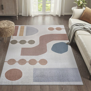 Riley Abstract Coastal Kids & Novelty Machine-washable Area Rug