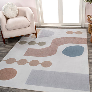 Riley Abstract Coastal Kids & Novelty Machine-washable Area Rug