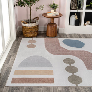Riley Abstract Coastal Kids & Novelty Machine-washable Area Rug