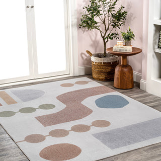 Riley Abstract Coastal Kids & Novelty Machine-washable Area Rug