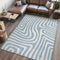 Maze Abstract Two-Tone Low-Pile Machine-Washable Area Rug