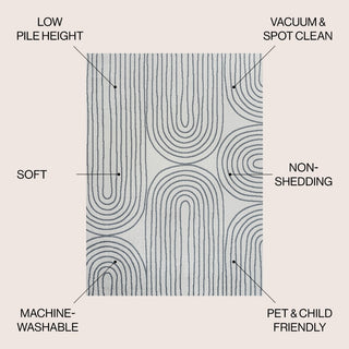 Doodle Contemporary Glam Geometric Machine-washable Area Rug